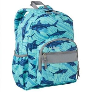 L.L.Bean Original Book Pack 24L Shark Print Backpack Blue